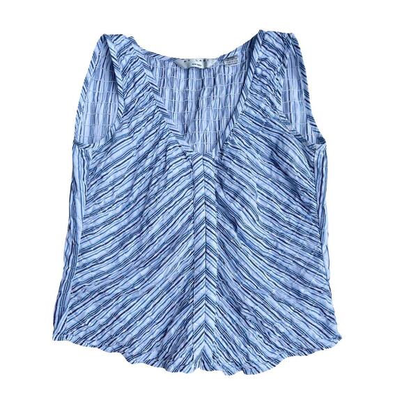 At Last New York Blue Striped Sleeveless Cotton Top – Size Small - Picture 3 of 9